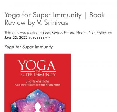 Yoga for Super Immunity | Book Review by Shri V. Srinivas, Secretary, DARPG & DPPW and DG, NCGG