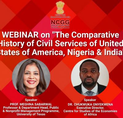 Dr. Chukwuka Onyekwena, Executive Director, CSEA, Africa presented his presentation at the Webinar on "The Comparative History of Civil Services of United States of America, Nigeria & India"