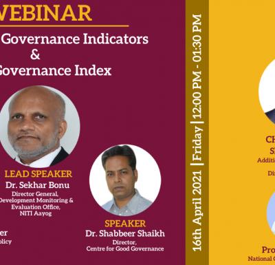 Introductory Remarks at Webinar on "Worldwide Governance Indicators & Good Governance Index" on 16th April 2021 - V. Srinivas