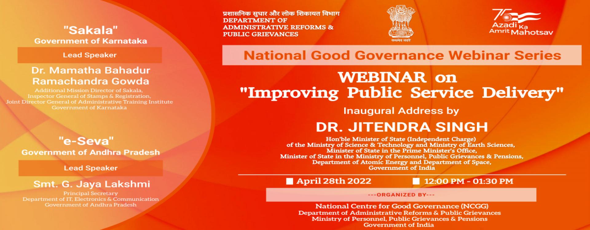 NGGWS - Webinar on &quot;Improving Public Service Delivery&quot;